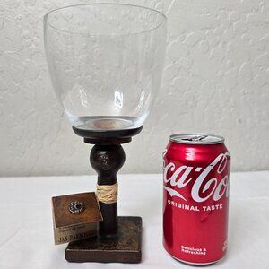 Jan Barboglio Artisan Iron / Clear Blown Glass 9 1/4” Votive Candle Chalice